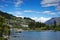 New Zealand, View of Queenstown and Lake Wakatipu