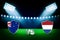 New Zealand Vs Netherland Cricket Match Championship Background in 3D Rendered Abstract Stadium