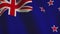 New Zealand waving background flag as emblem for democracy - animation seamless video loop