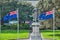 New Zealand waving flags on a Wellington city park