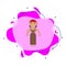 New zealander, woman cartoon liquid bacdge icon. Simple color vector of people around the world icons for ui and ux, website or