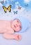 Newborn Baby Boy Butterfly Dream