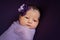 Newborn Baby Girl in Lavender and Purple