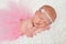 Newborn Baby Girl in Pink Tutu