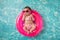 Newborn Baby Girl Wearing a Bikini and Sunglasses