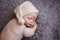 Newborn baby mannequin close up for practicing in newborn photography