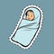 Newborn baby pop art label sticker