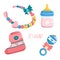 Newborn baby products and items set for daughter.its a girl.Maternity and childhood accessories.