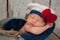 Newborn Baby in Sailor Girl Hat