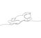 Newborn baby in sliders lies one line art. Continuous line drawing of child, childhood, newborn, new life, son, daughter