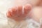 Newborn baby toes detail