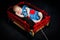 Newborn Boy Asleep In Red Wagon