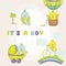 Newborn Cute Parrot Set for Baby Shower or Baby Arrival Cards