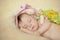 Newborn with Down syndrome sleeping