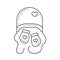 Newborn hat and mittens vector line icon.