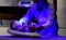 Newborn infant baby receiving phototherapy