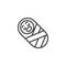 Newborn infant line icon