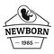 Newborn logo, simple black style