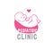 Newborn Lying in Cradle Pediatric Clinic Logo