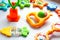 Newborn set of toys of teether and rattles