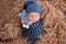 Newborn studio portrait