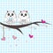 Newborn twins baby with owl baby shower greeting card