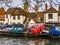 Newbury, Berkshire, UK November 19 2023. Kennet and Avon canal and narrow boat