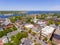Newburyport historic downtown aerial view, MA, USA