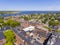 Newburyport historic downtown aerial view, MA, USA