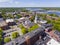 Newburyport historic downtown aerial view, MA, USA