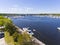 Newburyport Merrimack River aerial view, MA, USA