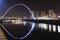 Newcastle / Gateshead Millennium Bridge at night time