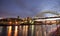 Newcastle and Gateshead, UK, November 2012, a View of the Tyne Bridge in the evening at dusk