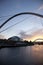 Newcastle and Gateshead, UK, November 2012, a View of the Tyne Bridge in the evening at dusk