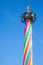 Newcastle upon Tyne. Grey`s Monument decorated for the Workers Maypole Baltic