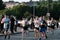 Newcastle upon Tyne UK 9th June 2023 Blaydon Races competitors crossing the Tyne at Scotswood Bridge