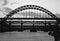 Newcastle UK - Tyne Bridges and the river silhouette