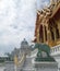 Newest Royal Pavilion in Thailand ,Ruen Yod Barom Mungkalanusaranee pavilion on green lawn under bright blue sky
