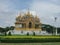 The newest Royal pavilion in Thailand , Ruen Yod Barom Mungkalanusaranee pavilion under bright blue sky