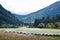 Newly baled hay along Austrian B107 road