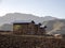 Newly built small houses in a mountainous landscape in northern Ethiopia