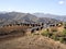 Newly built small houses in a mountainous landscape in northern Ethiopia