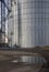 Newly constructed metal grain silo