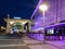 The newly created Galeria Katowice and railway station in Katowice decorated by the christmas lights