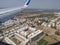 Newly erected residential townships in Ahmedabad from airplane window