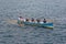 Newly harbour Gig racing. Cornwall England