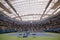 Newly improved Arthur Ashe Stadium with finished retractable roof at the Billie Jean King National Tennis Center ready for US Open