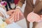 Newlyweds append signatures in a registry office during wedding registration.