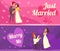 Newlyweds Cartoon Banners