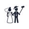 Newlyweds icon vector sign and symbol isolated on white background, Newlyweds logo concept